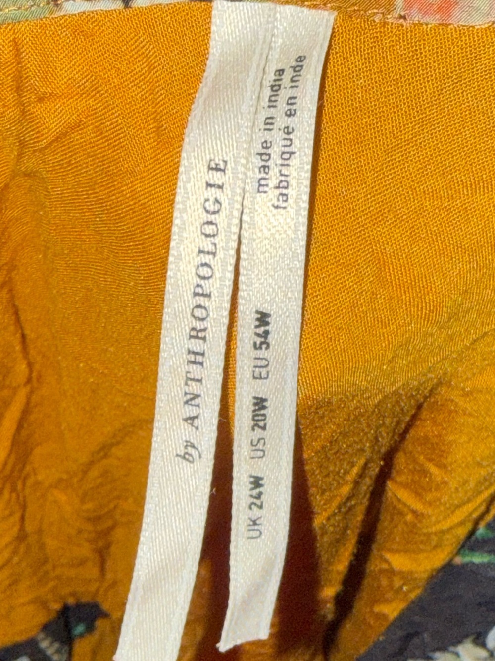 Anthropologie Mustard and Green Floral V-Neck Maxi Dress - Picture 6 of 13